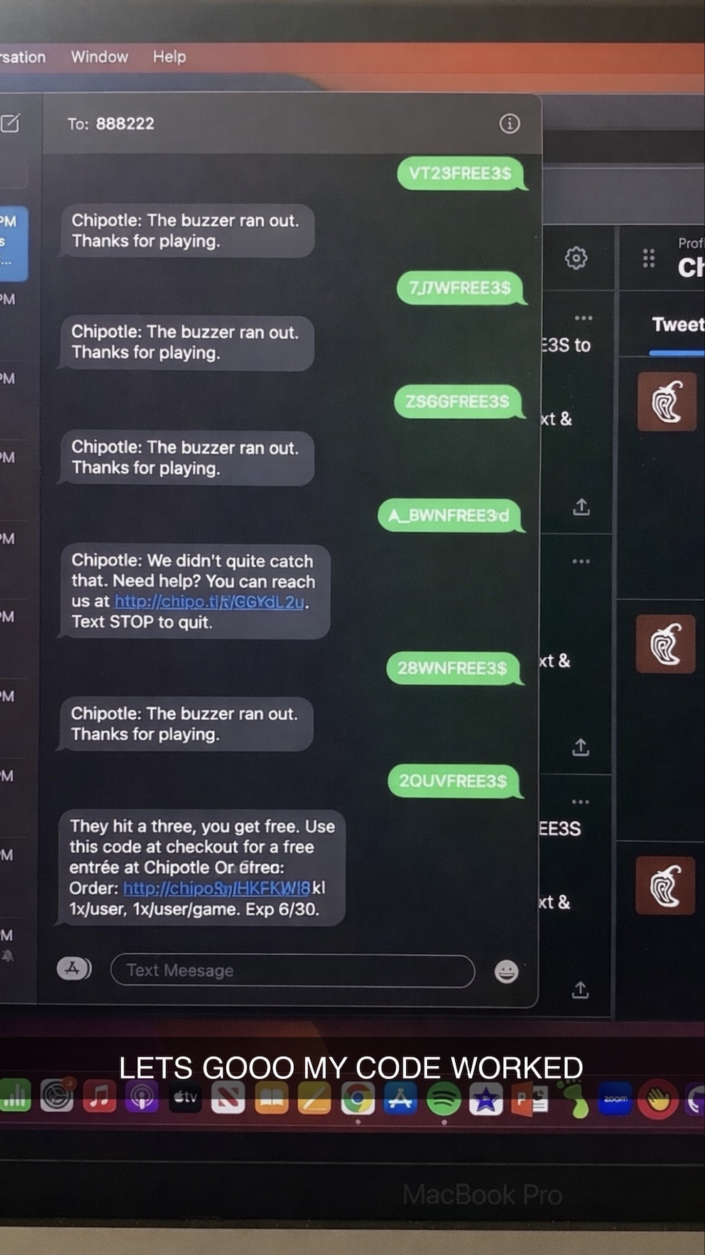 Chipotle code automation results
